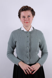 1940'er vintage style cardigan - Støvet mintgrøn - Vera