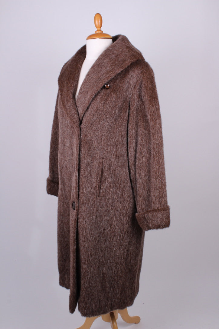 Brun Alpaca / mohair frakke. 1960. L